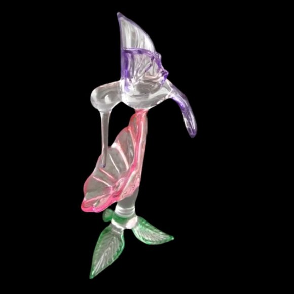 glass hummingbird figurine sweet and delicate approx. 4" tall - Picture 15 of 15